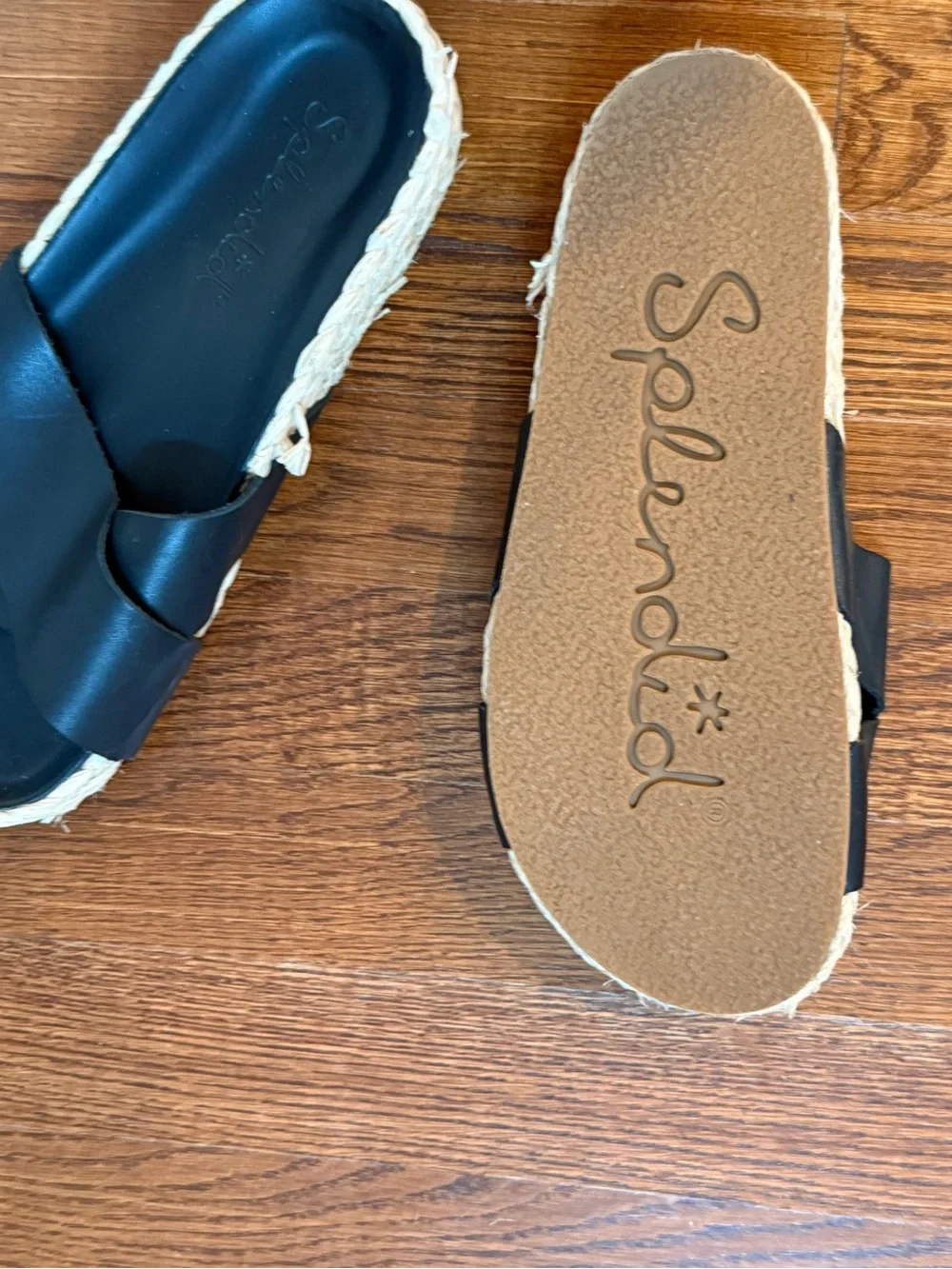 Splendid Black Crossband Espadrille Slide